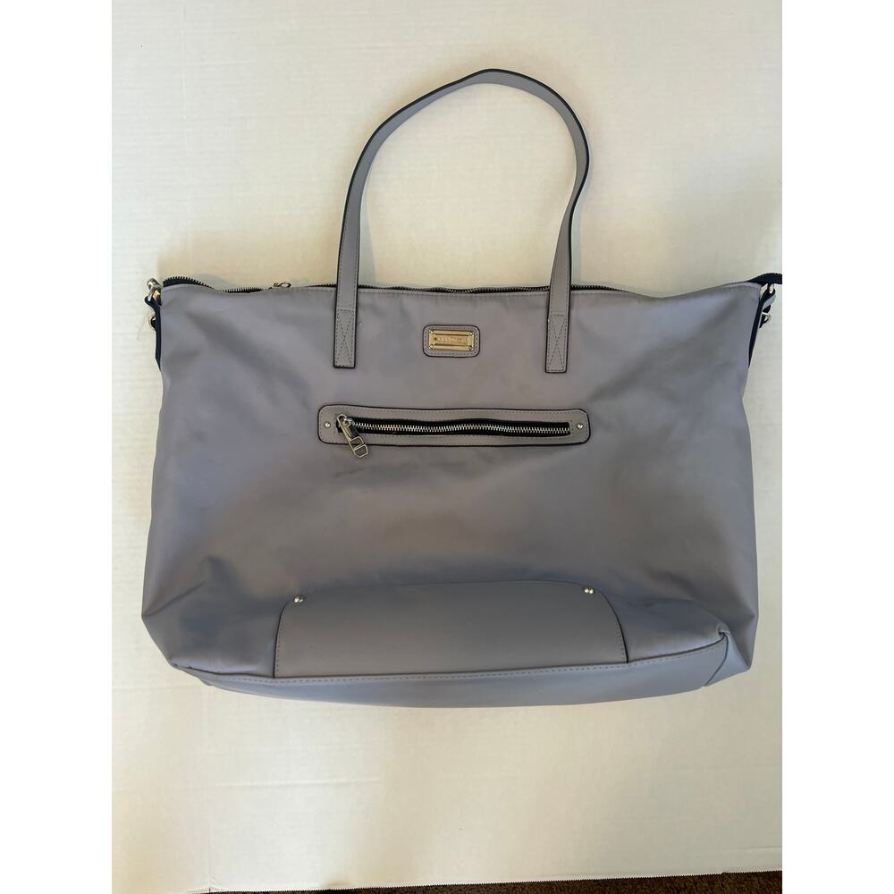 Madden Girl Nylon
Weekender Travel Large Tote Bag Gray and Black - Picture 4 of 11